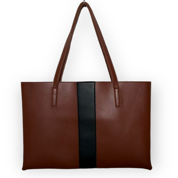 Vince Camuto Handbags - Vince Camuto Women's Pebbled Vegan Leather Luck Tote Bag in Red Desert